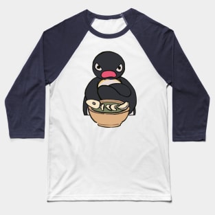 angery sulking pingu sitting with food bowl meme Baseball T-Shirt